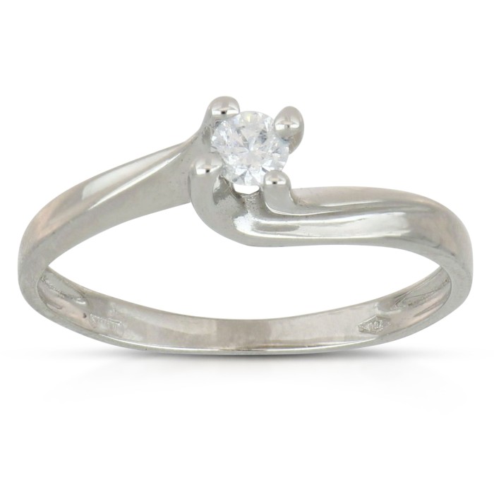 Anello solitario Proposta di matrimonio in oro bianco 18 carati