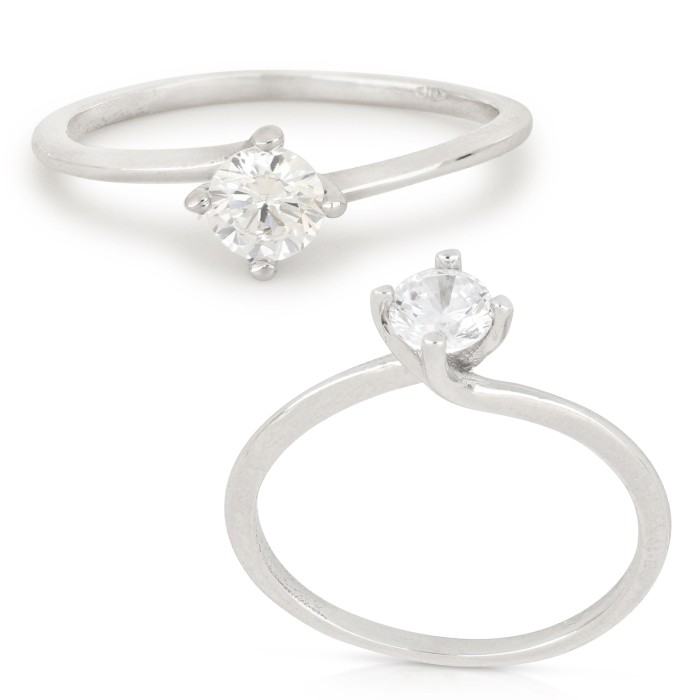 Anello solitario Proposta di matrimonio in oro bianco 18 carati