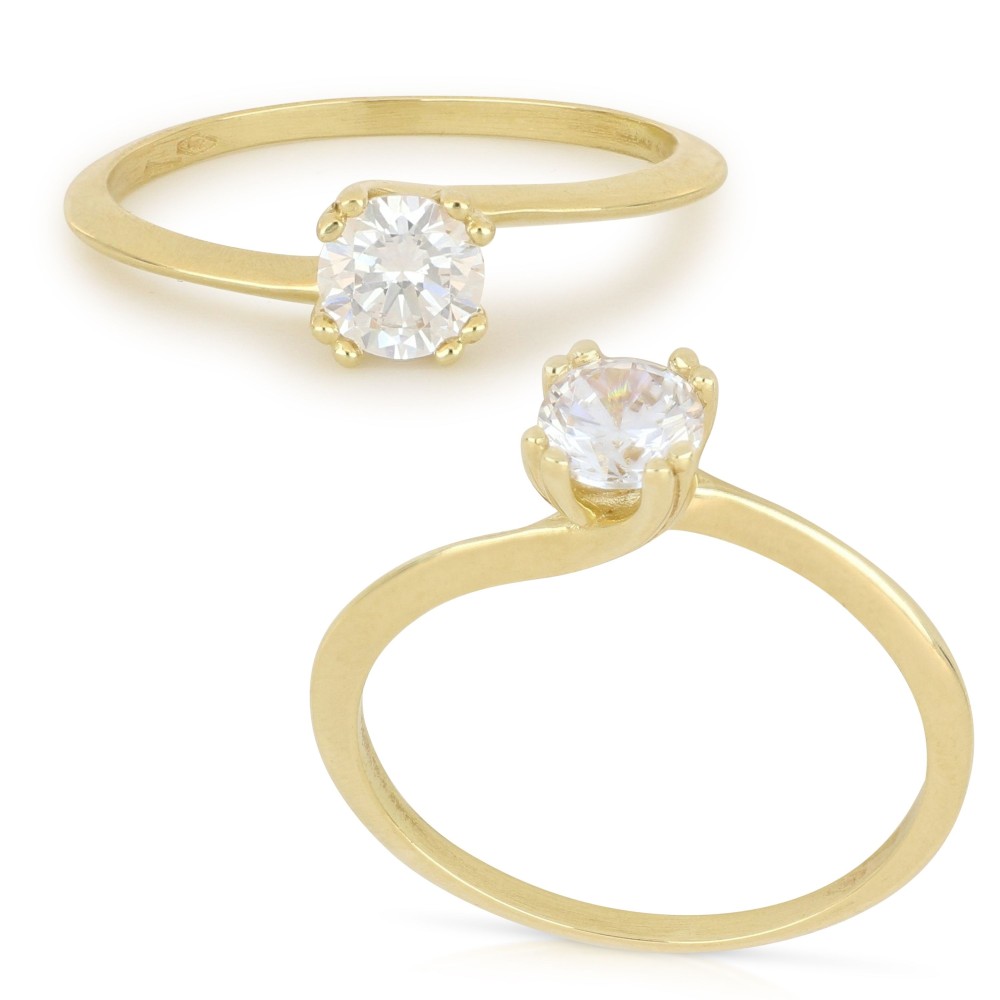 Anello solitario Proposta di matrimonio in oro giallo 18 carati