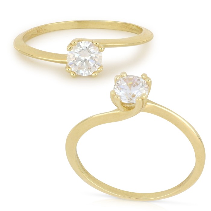 Anello solitario Proposta di matrimonio in oro giallo 18 carati