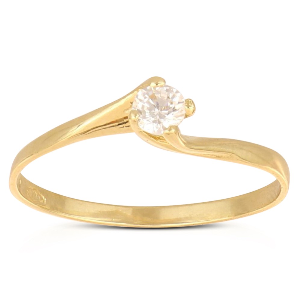 Anello solitario Proposta di matrimonio in oro giallo 18 carati