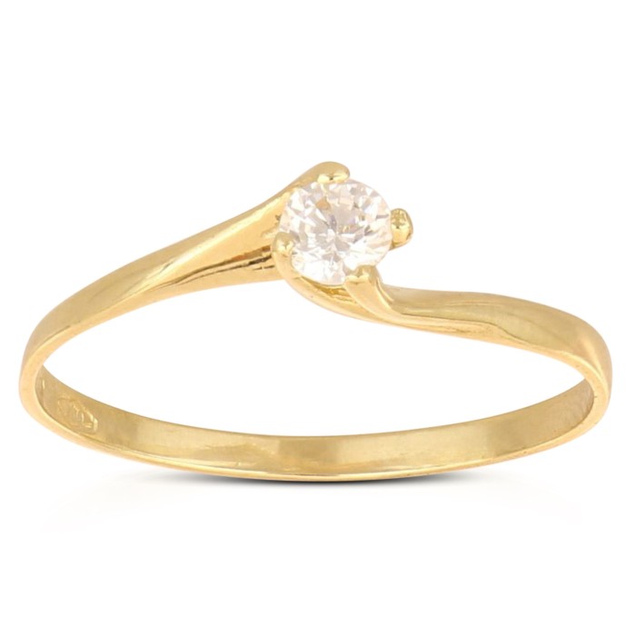 Anello solitario Proposta di matrimonio in oro giallo 18 carati