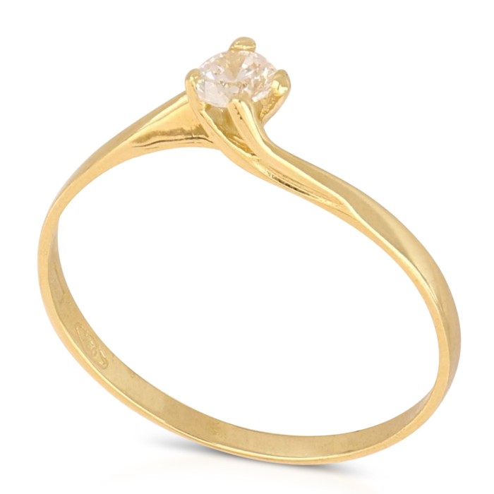 Anello solitario Proposta di matrimonio in oro giallo 18 carati