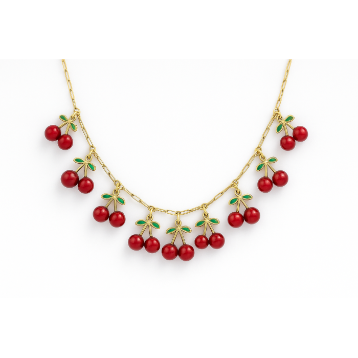 Collana con ciliegine in acciaio
