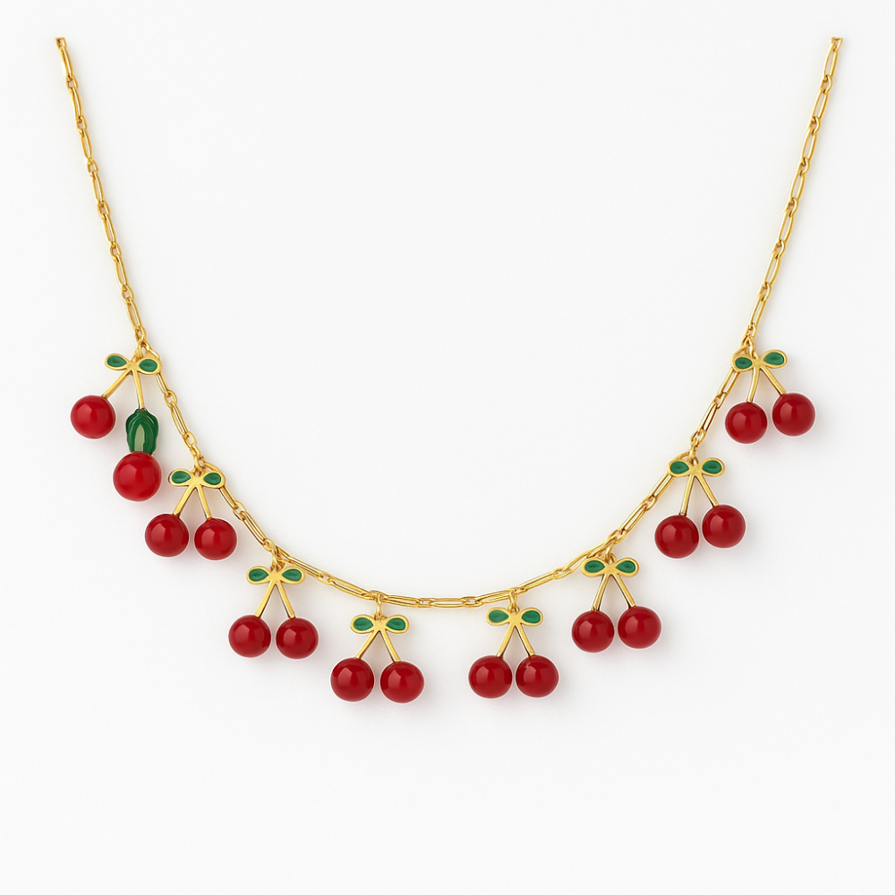 Collana con ciliegine in acciaio