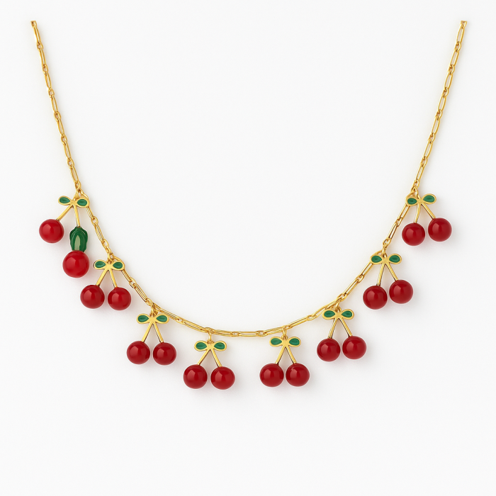 Collana con ciliegine in acciaio