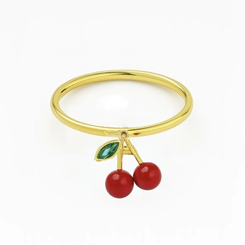 Anello cherry in acciaio regolabile