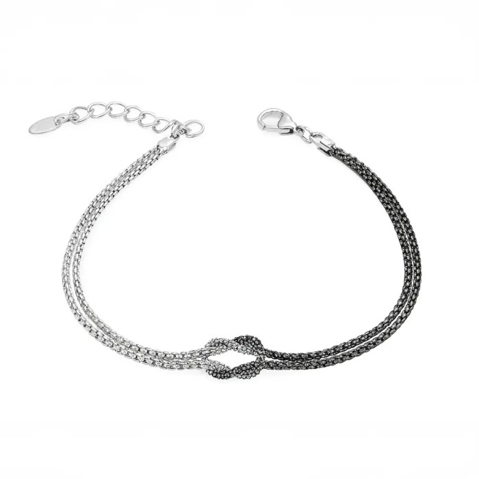 Bracciale Nodo in Argento 925 – Disponibile in Bicolore, Bianco o Dorato