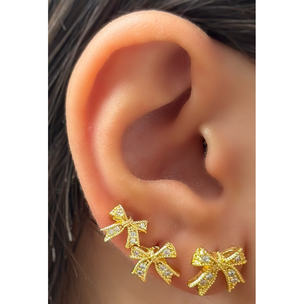 Set Orecchini fiocco pavè