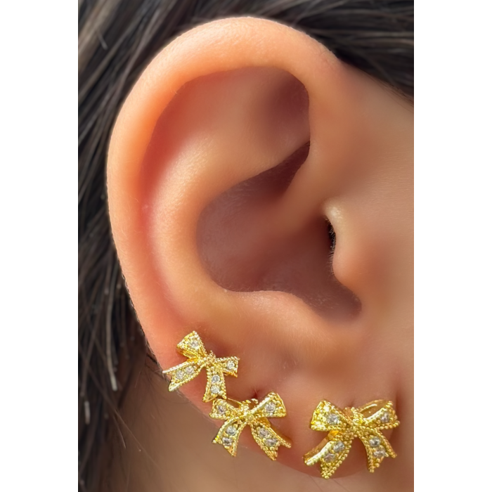 Set Orecchini fiocco pavè