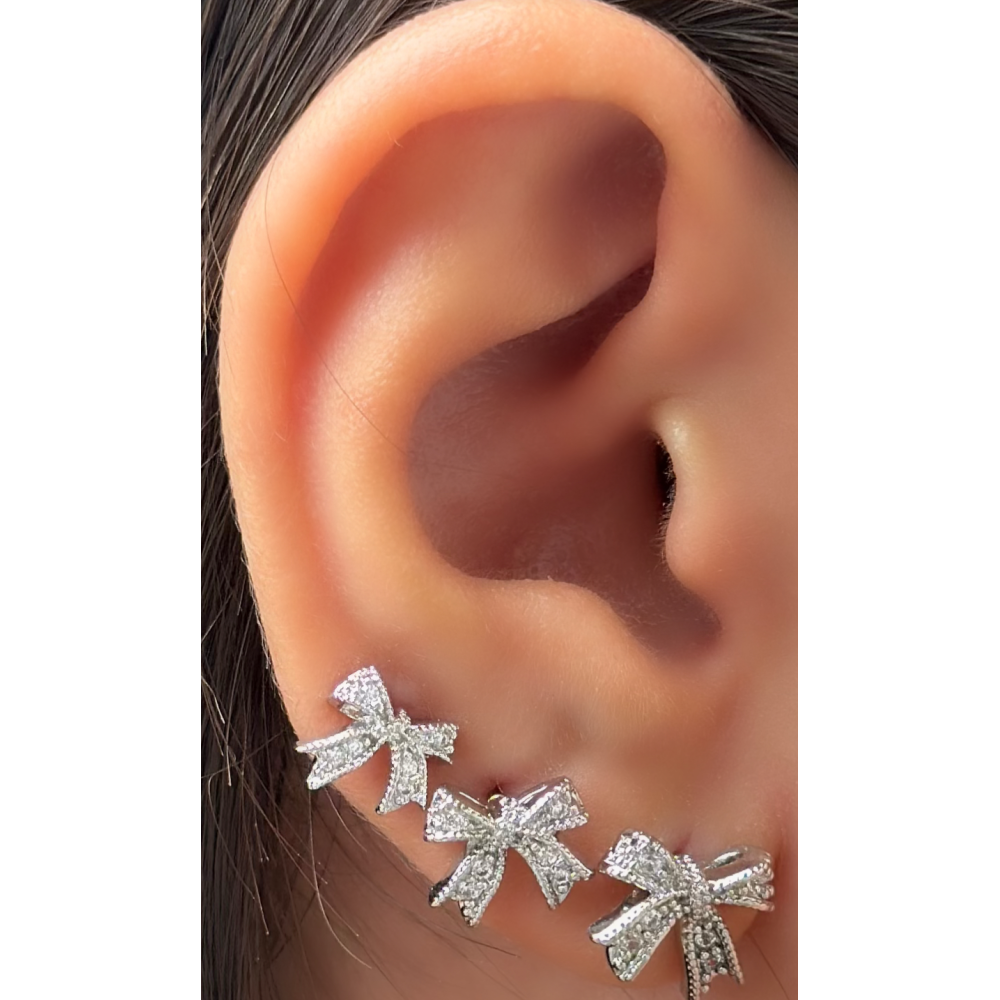 Set Orecchini fiocco pavè