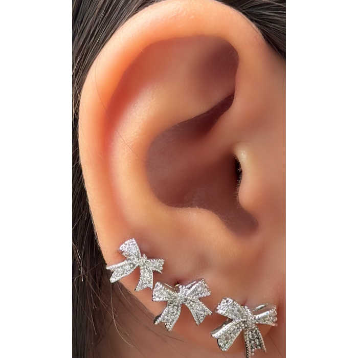 Set Orecchini fiocco pavè
