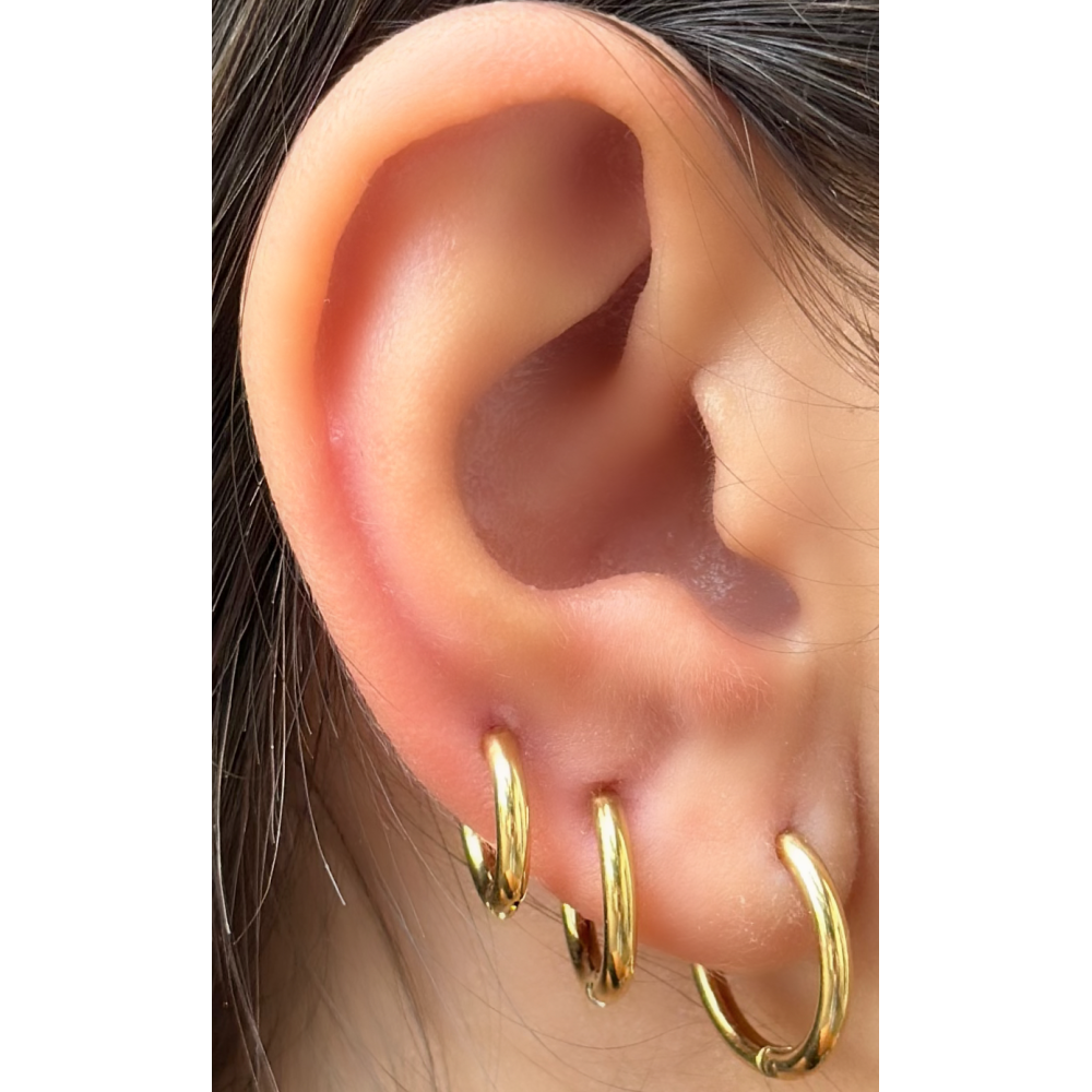 Set Orecchini cerchio in acciaio