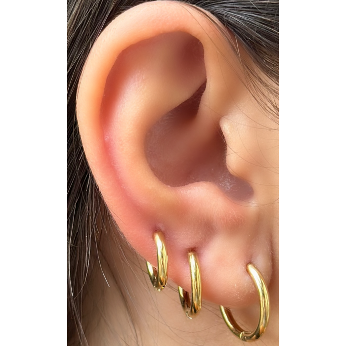 Set Orecchini cerchio in acciaio