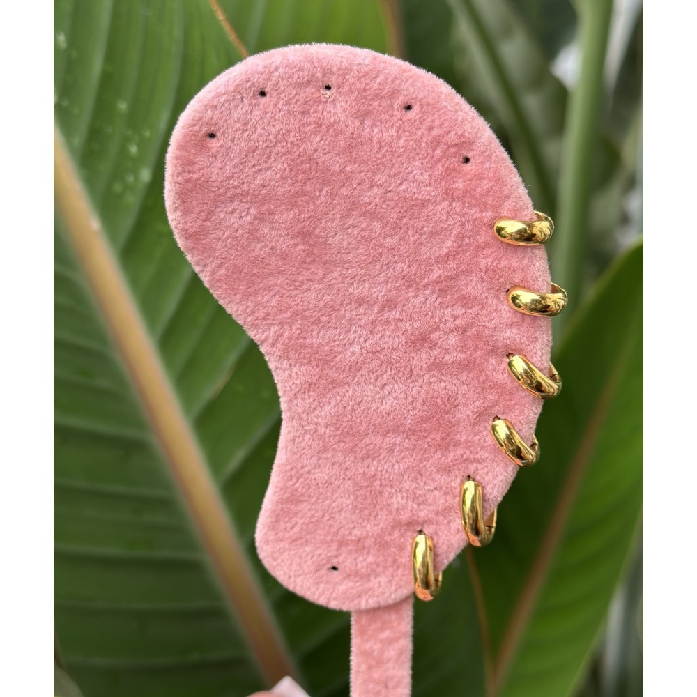 Set Orecchini cerchio bombati in acciaio