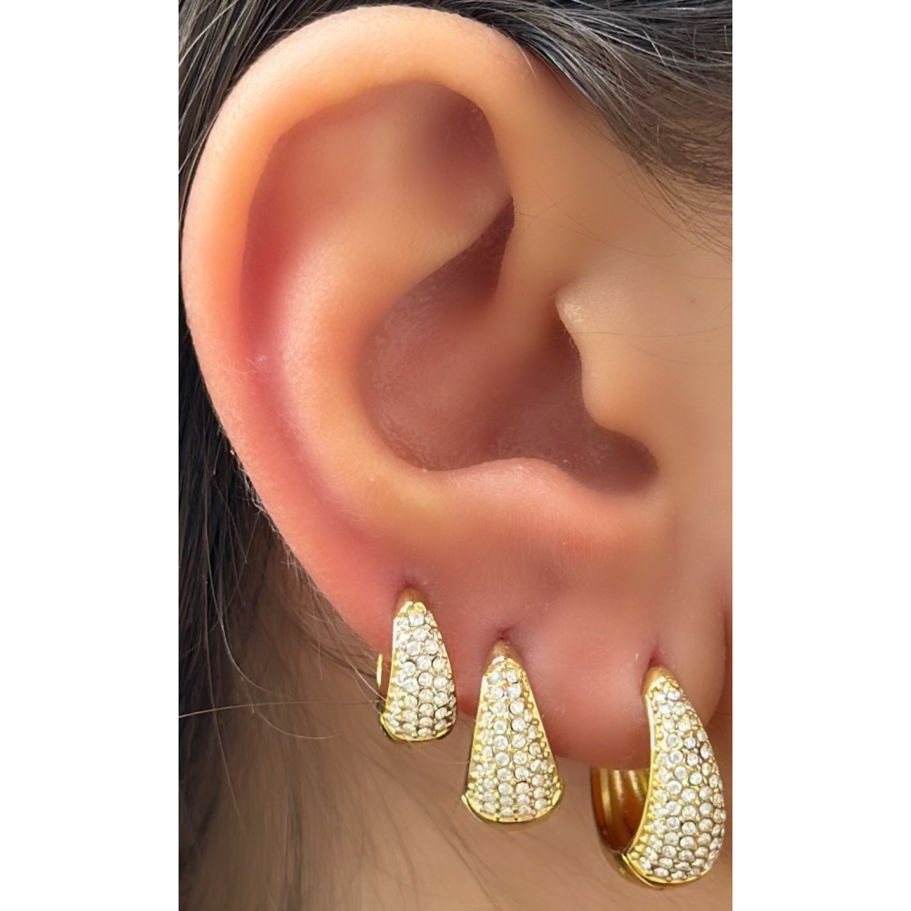 Set Orecchini goccia pavè