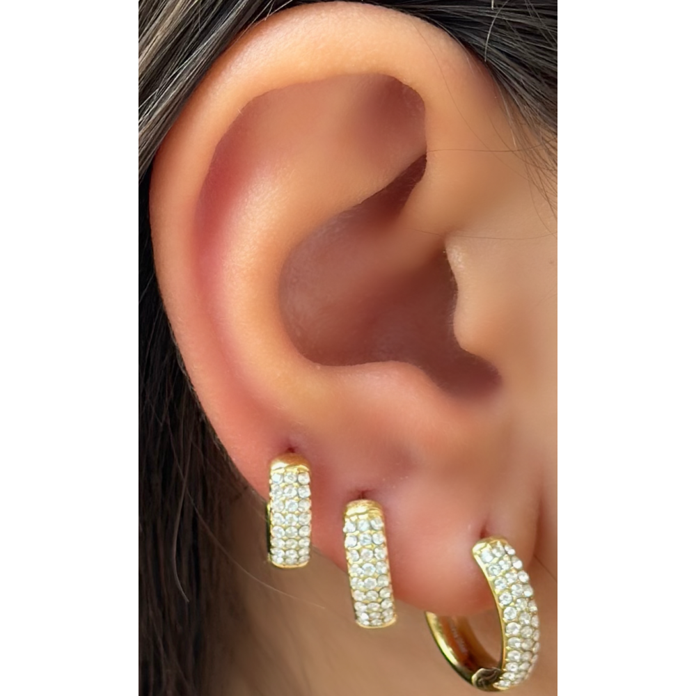 Set Orecchini cerchio pavè