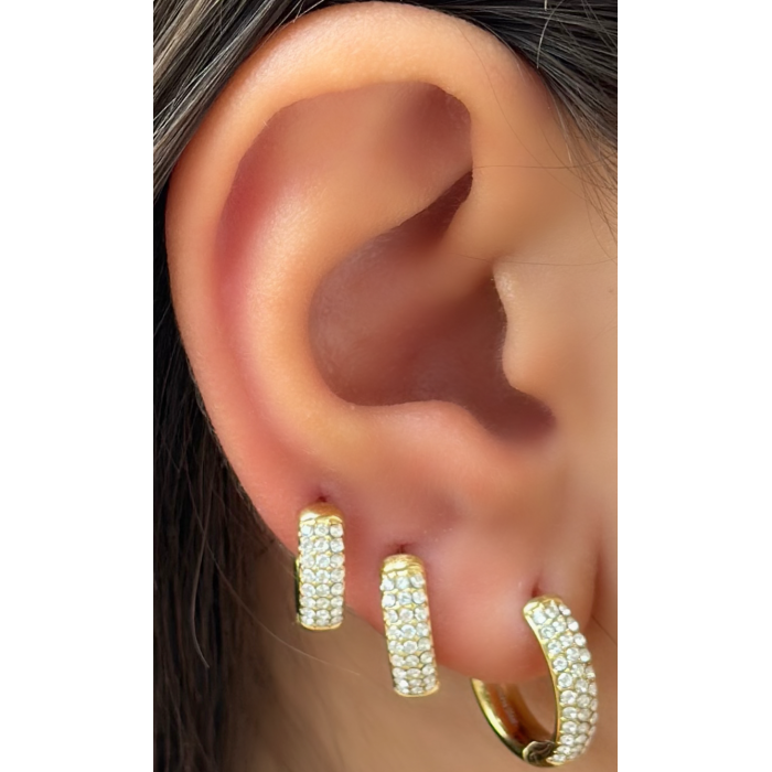 Set Orecchini cerchio pavè