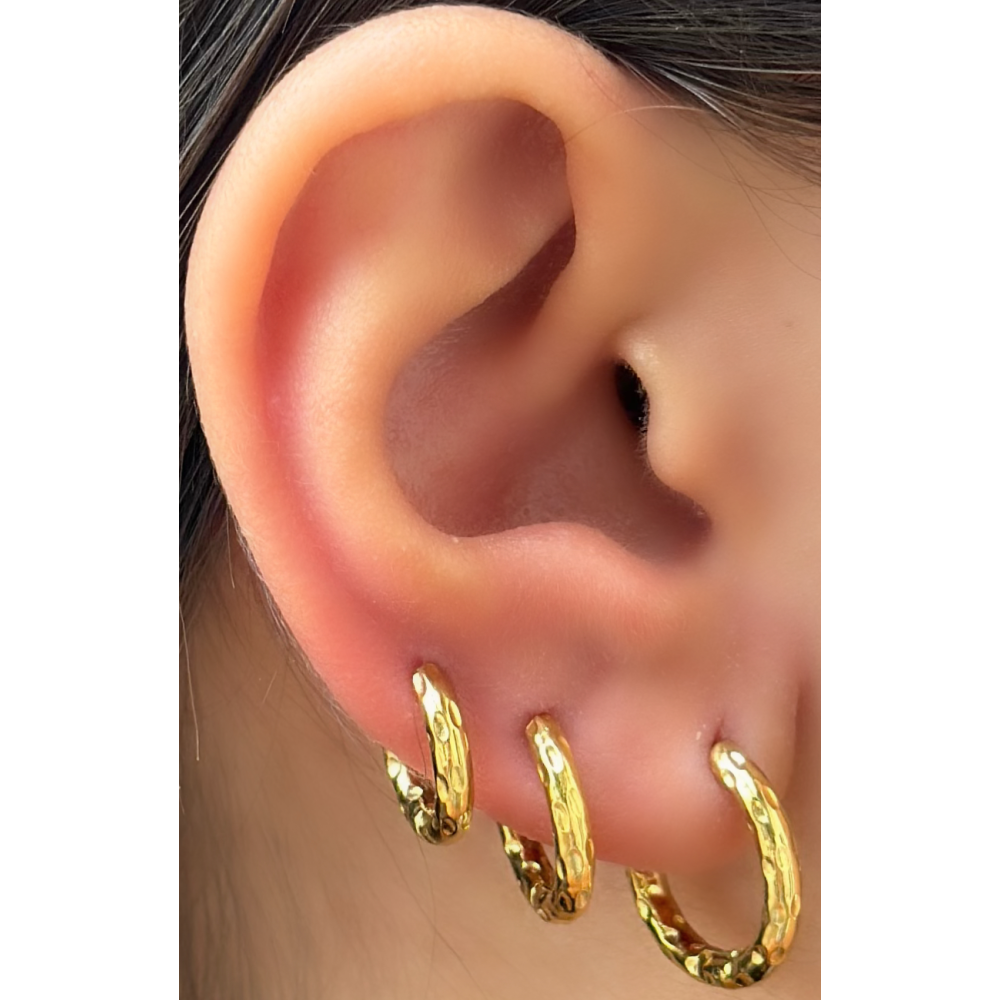 Set Orecchini cerchio effetto martellato