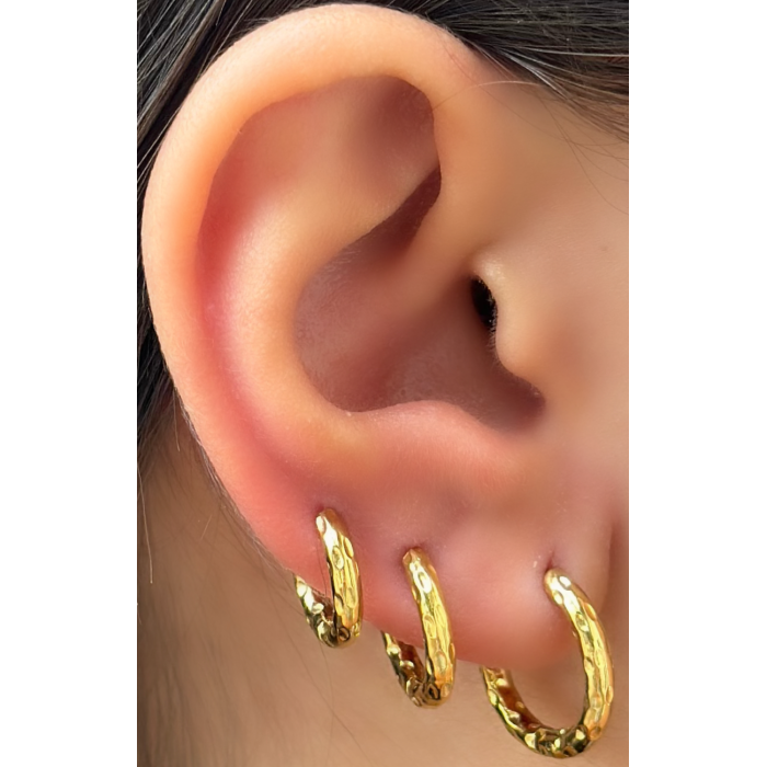 Set Orecchini cerchio effetto martellato