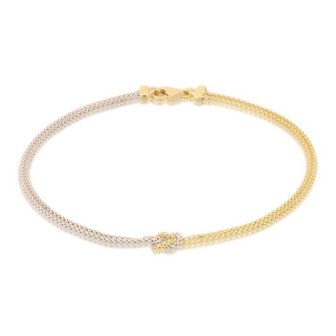 Bracciale nodo in oro 18 carati biccolore