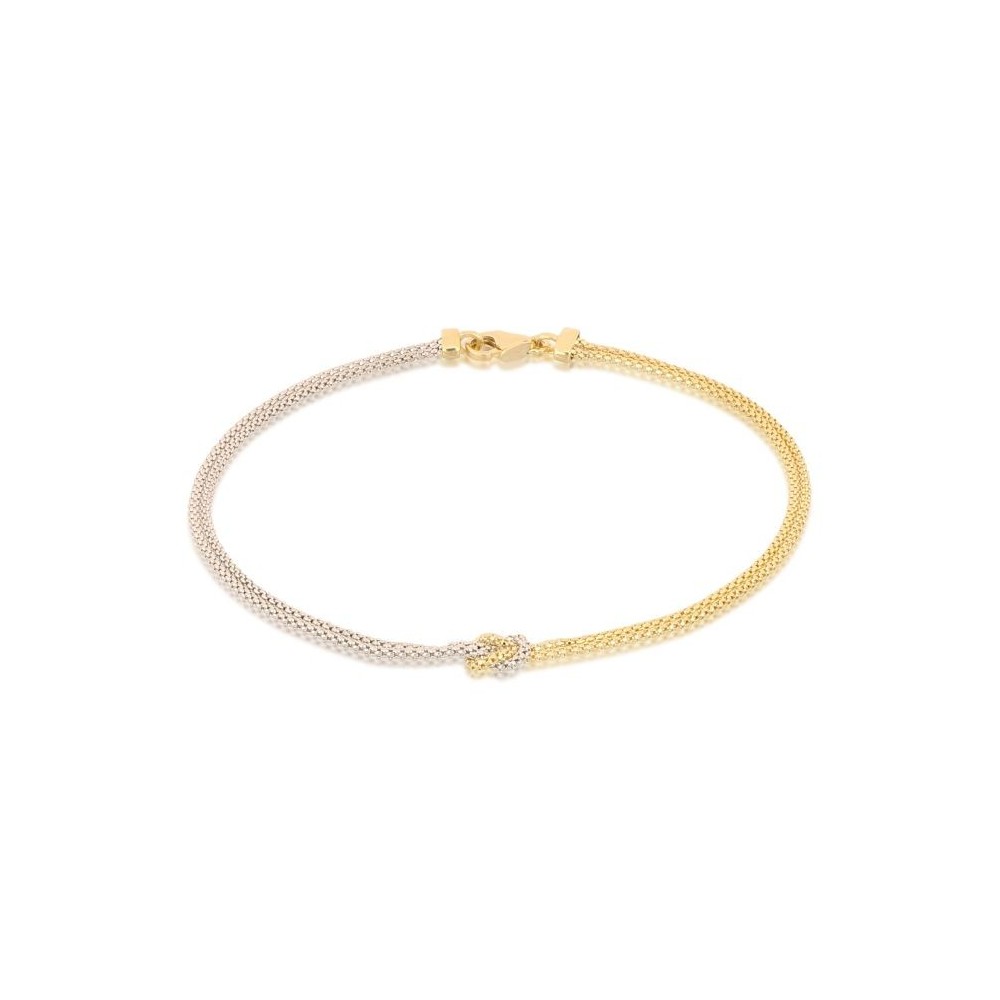 Bracciale nodo in oro 18 carati biccolore