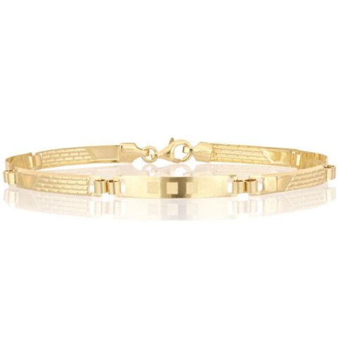 Bracciale uomo in oro giallo 18 carati modello piastrina