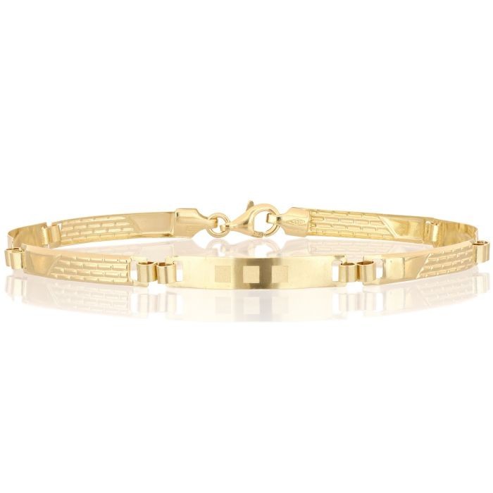 Bracciale uomo in oro giallo 18 carati modello piastrina