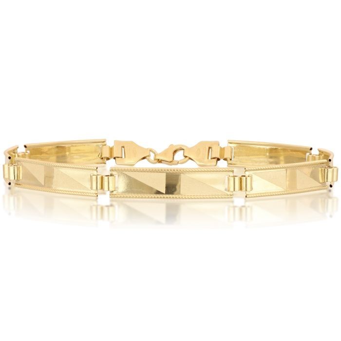 Bracciale uomo in oro giallo 18 carati modello piastrina