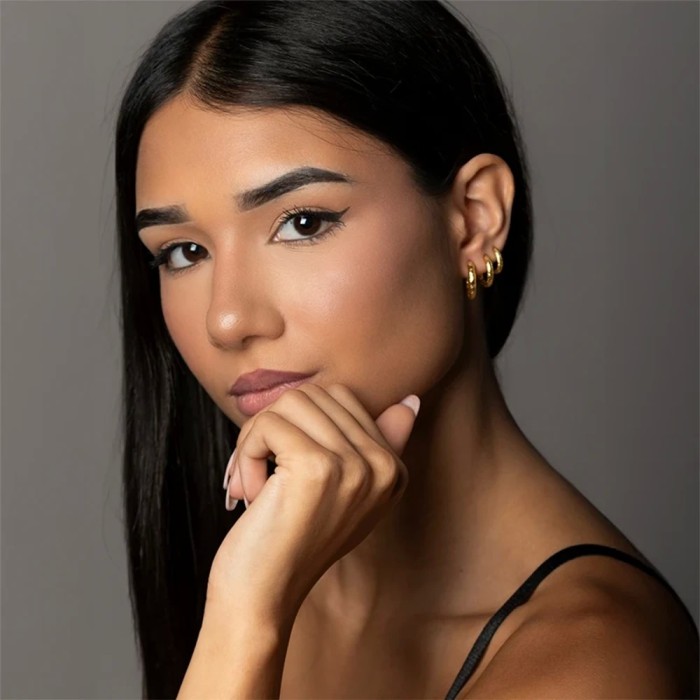 Set Orecchini cerchio effetto martellato