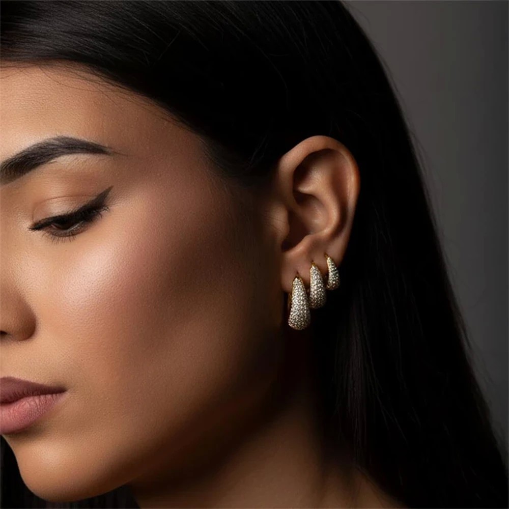 Set Orecchini goccia pavè