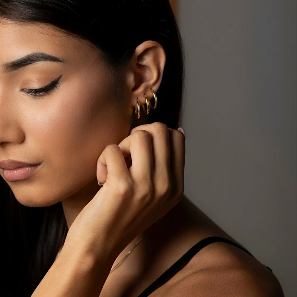 Set Orecchini cerchio in acciaio