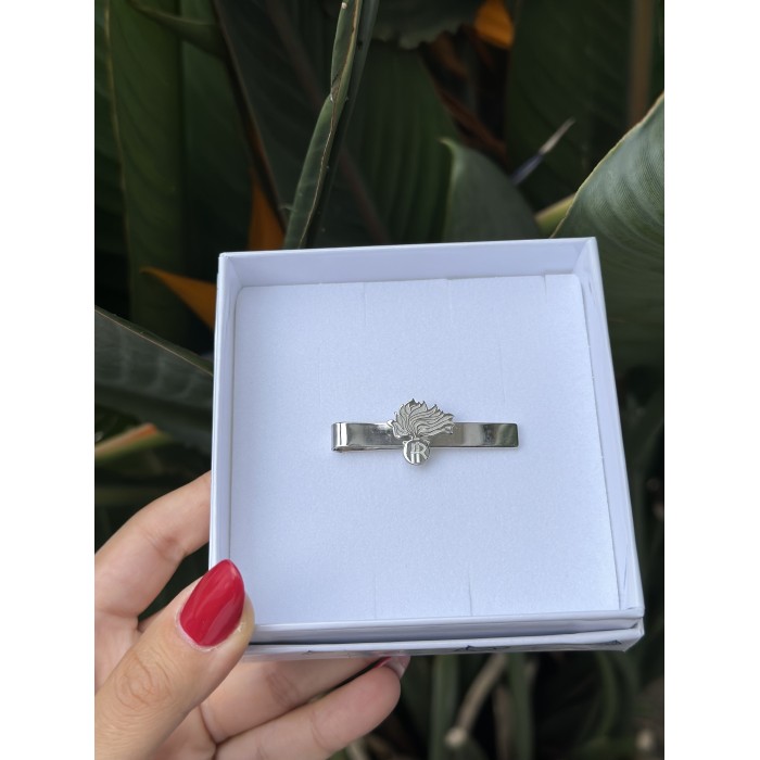 Fermacravatta con logo in argento 925% personalizzabile