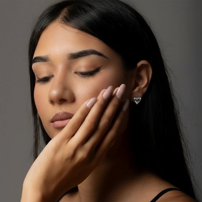 Coppia Orecchini Cuore Bombato