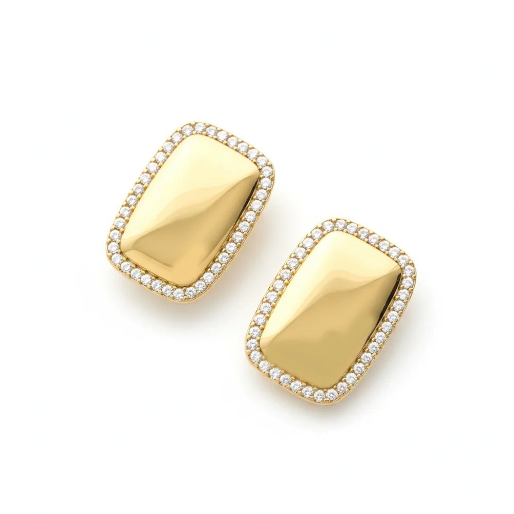 Orecchini Cornice Brillante in Acciaio | Doni Preziosi