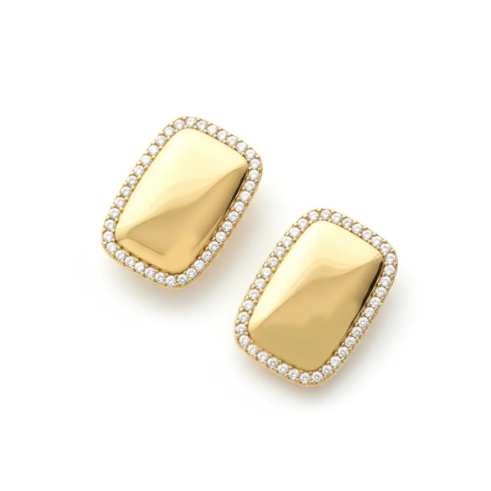 Orecchini Cornice Brillante in Acciaio | Doni Preziosi