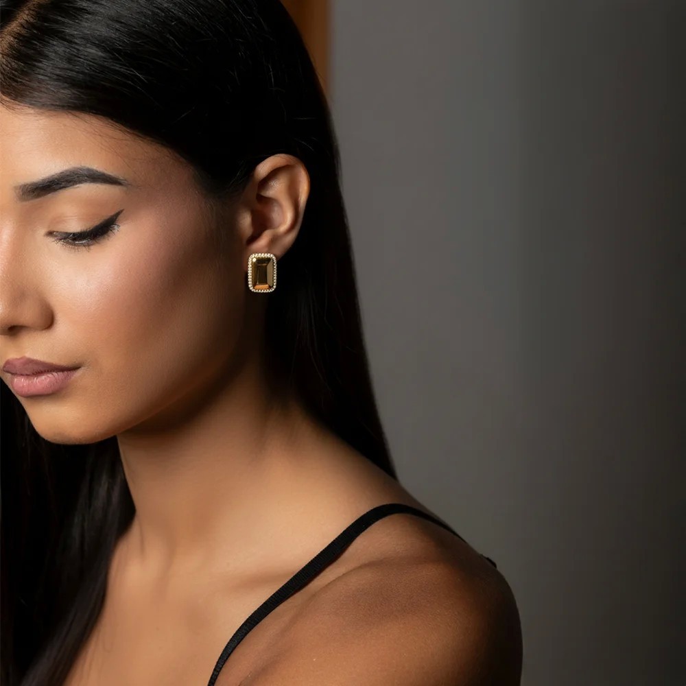 Orecchini Cornice Brillante in Acciaio | Doni Preziosi