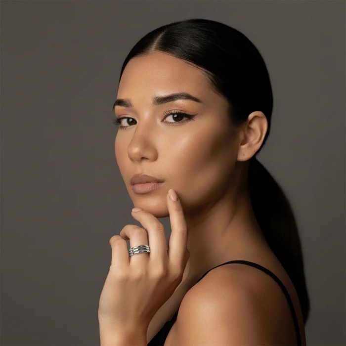 Anello Atena in Acciaio Oro o Argento | Doni Preziosi Anello Atena in Acciaio Oro o Argento | Doni Preziosi