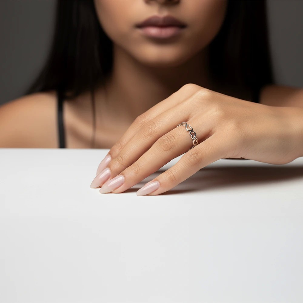 Anello Calliope in Acciaio Oro o Argento con Cuori | Doni Preziosi