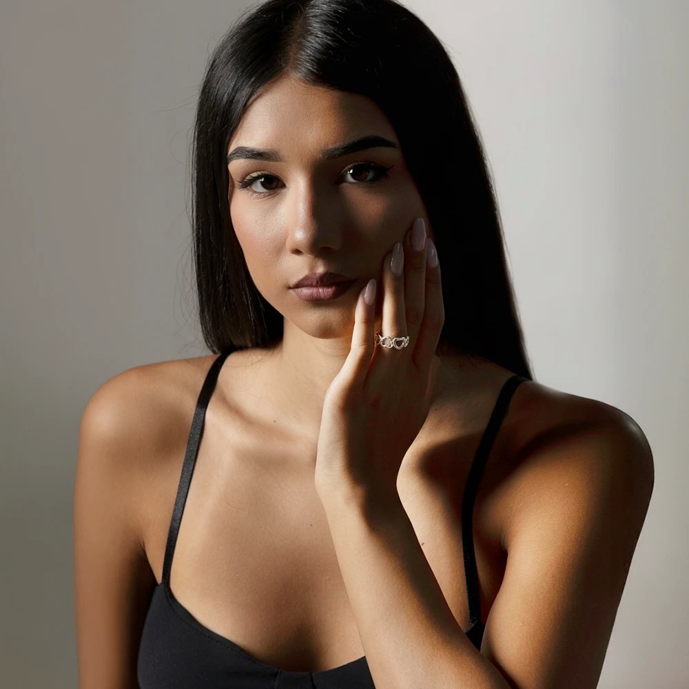 Anello Eros in Acciaio Oro o Argento con Cuori | Doni Preziosi Anello Eros in Acciaio Oro o Argento con Cuori | Doni Preziosi