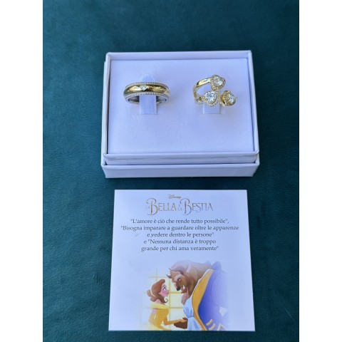 Coppia Anelli la Bella e la Bestia