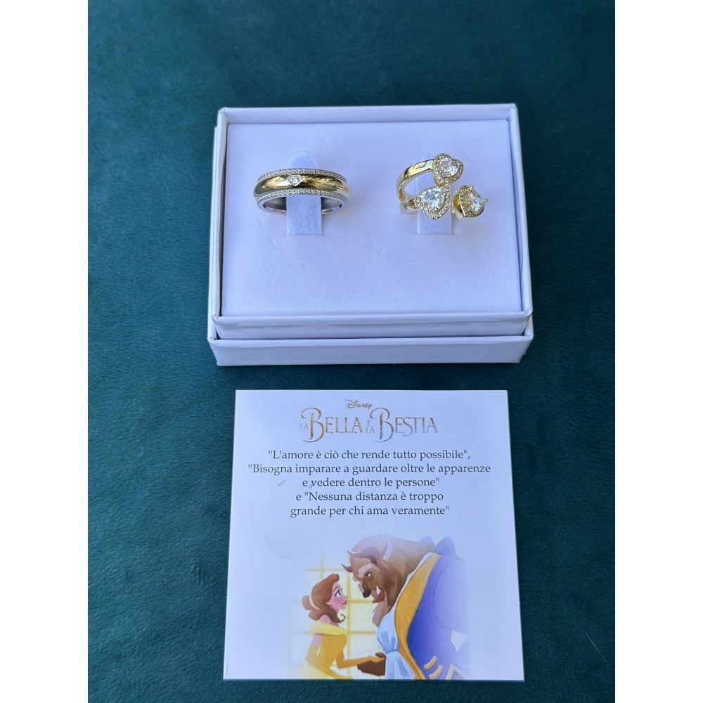 Coppia Anelli la Bella e la Bestia
