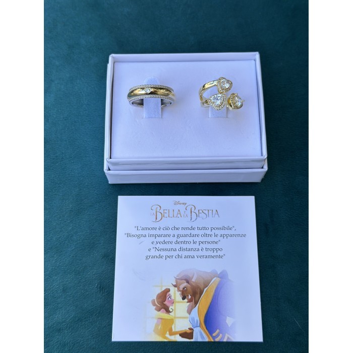 Coppia Anelli la Bella e la Bestia