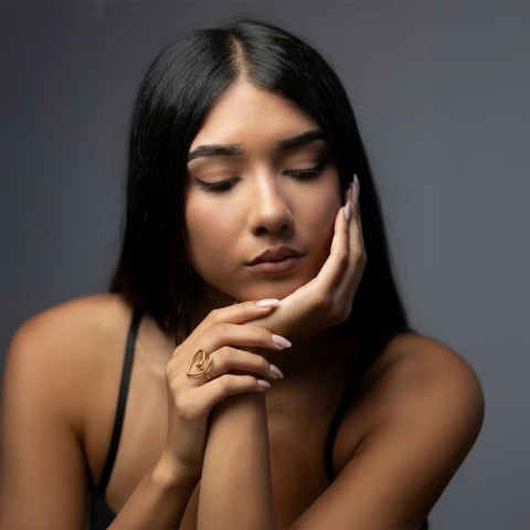 Anello Cuore Cupido in Acciaio Oro o Argento | Doni Preziosi