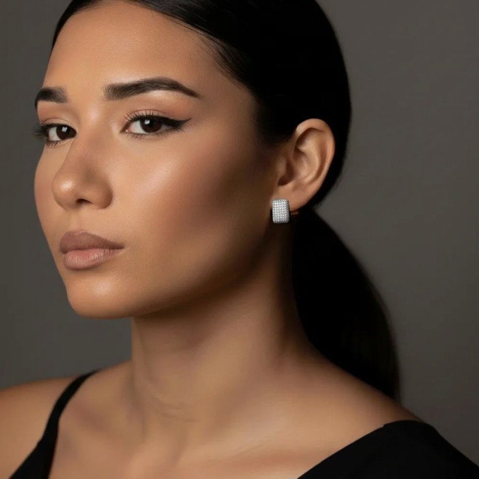 Set Orecchini Federica in Acciaio Oro e Argento | Doni Preziosi