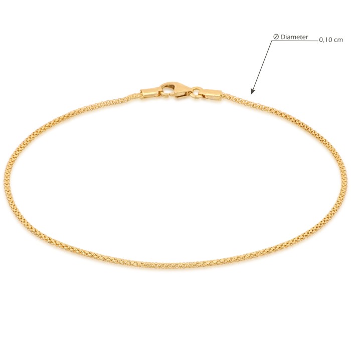 Bracciale in giallo 18 carati maglia pop corn