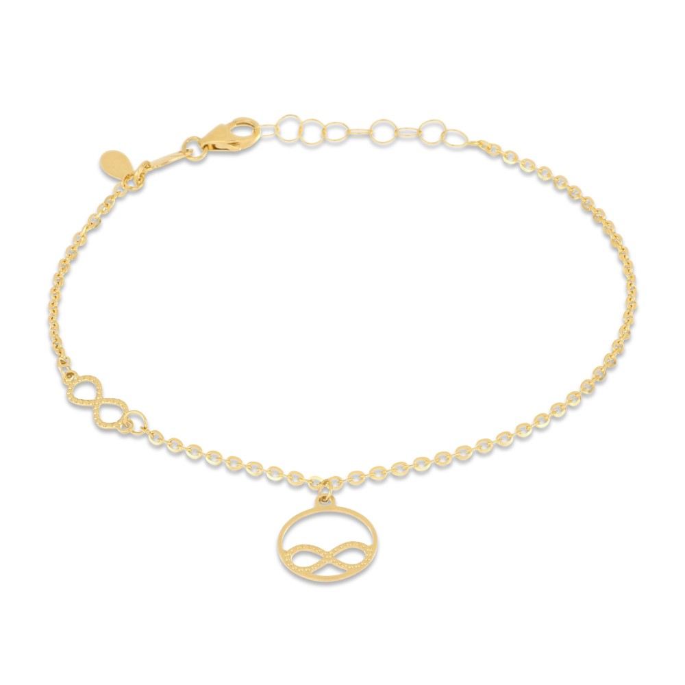 Bracciale in giallo 18 carati con ciondolo infinito