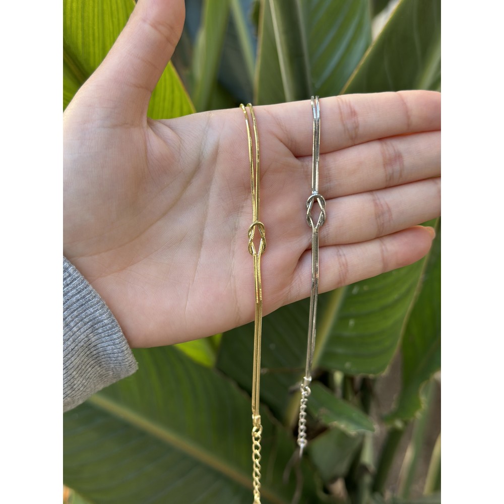 Bracciale Nodo Specchiato In Argento 925%