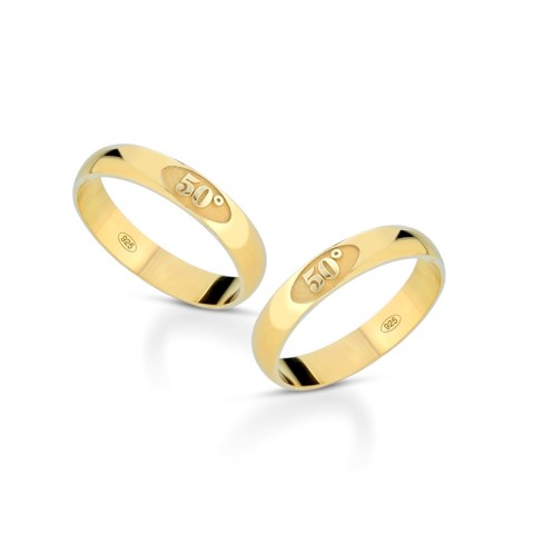 Fedine 50 anni di matrimonio in argento 925% placcate in oro giallo