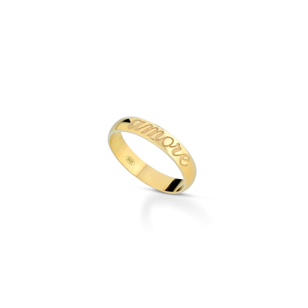 Fedine Amore in argento 925% placcate in oro giallo